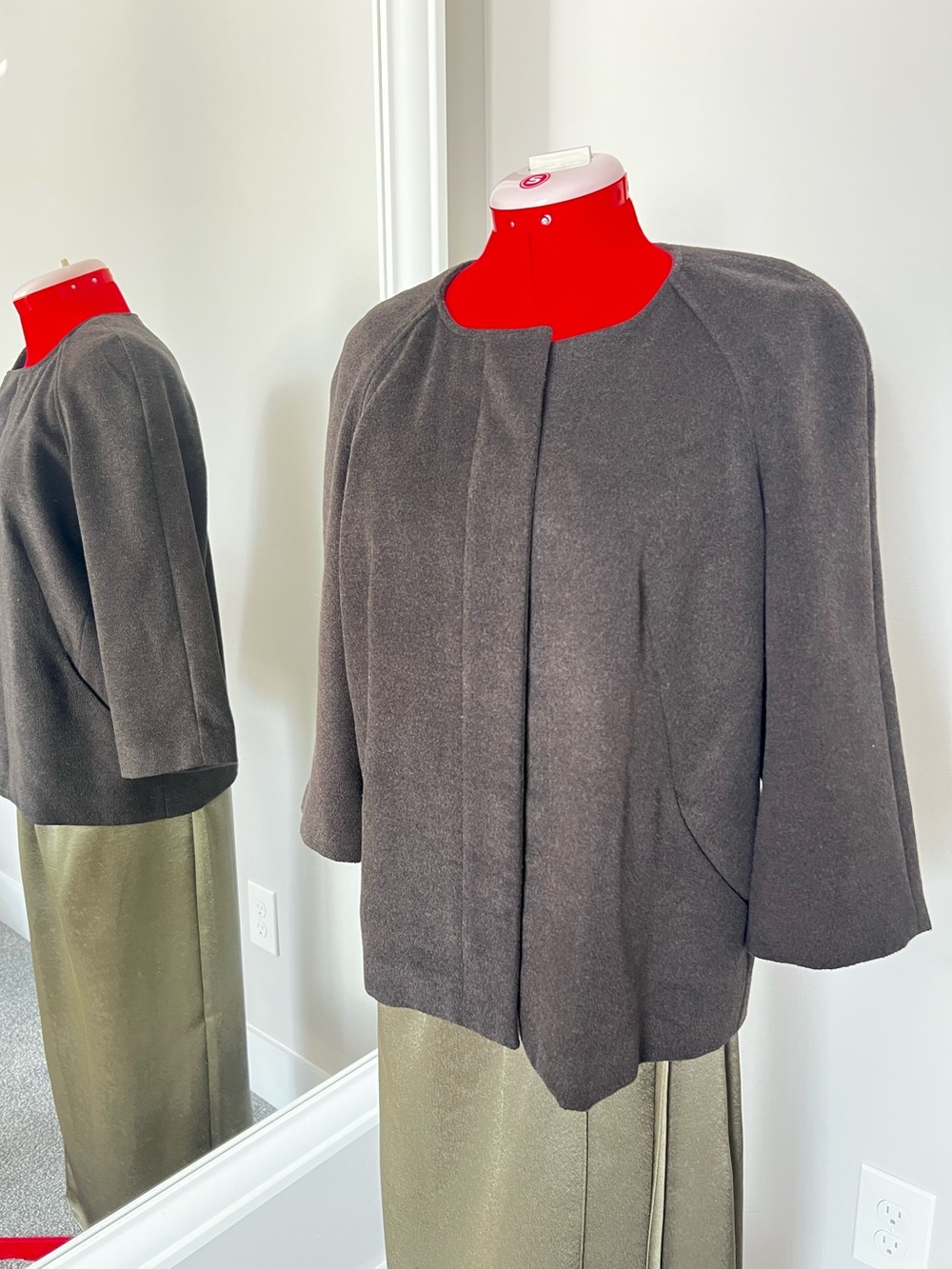 Harve Benard Dark Gray Wool-Blend Pea Coat